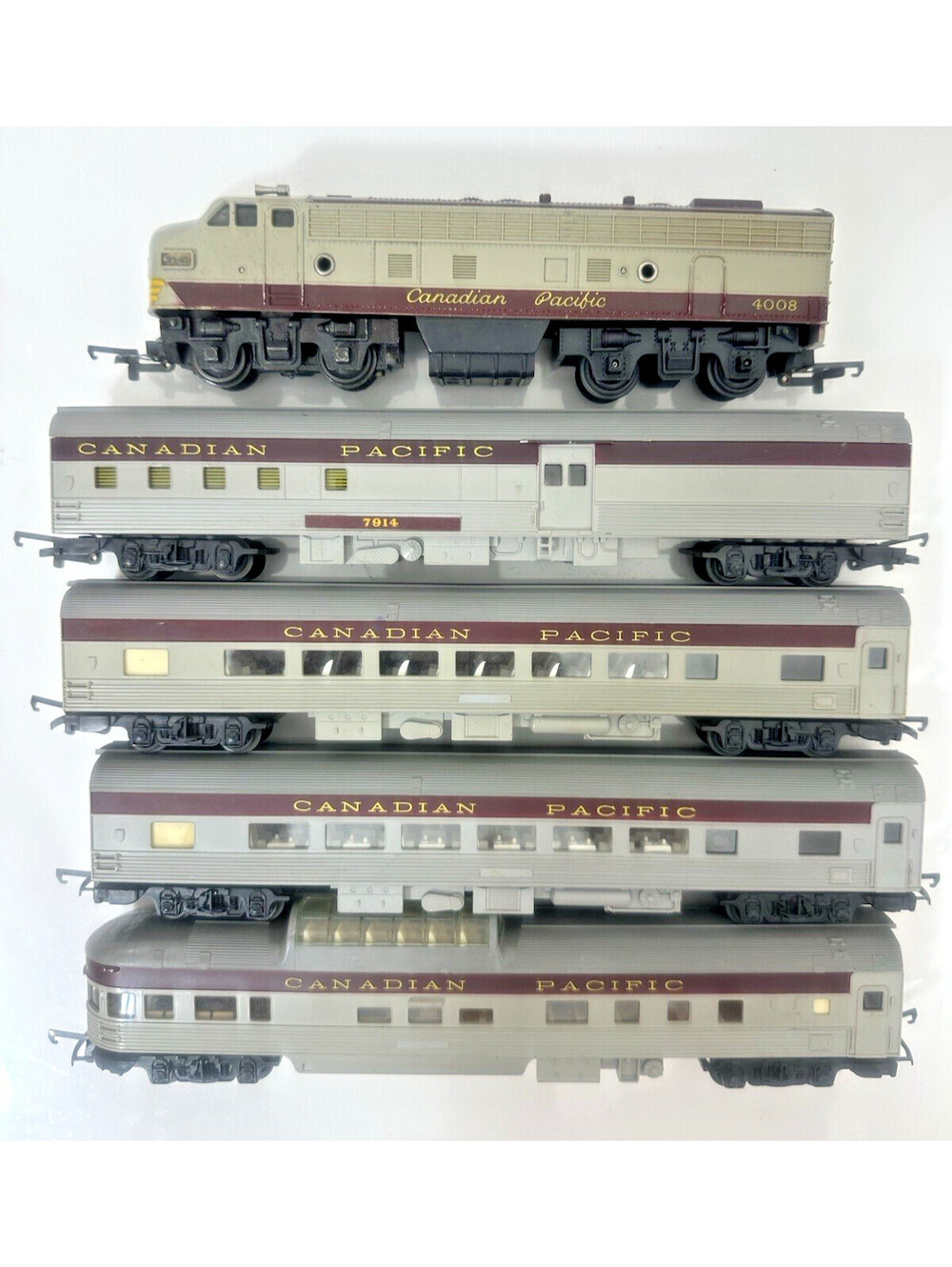 Vintage Tri-ang Hornby HO/OO Canadian Pacific Passenger Train Set F7 4008 TESTED